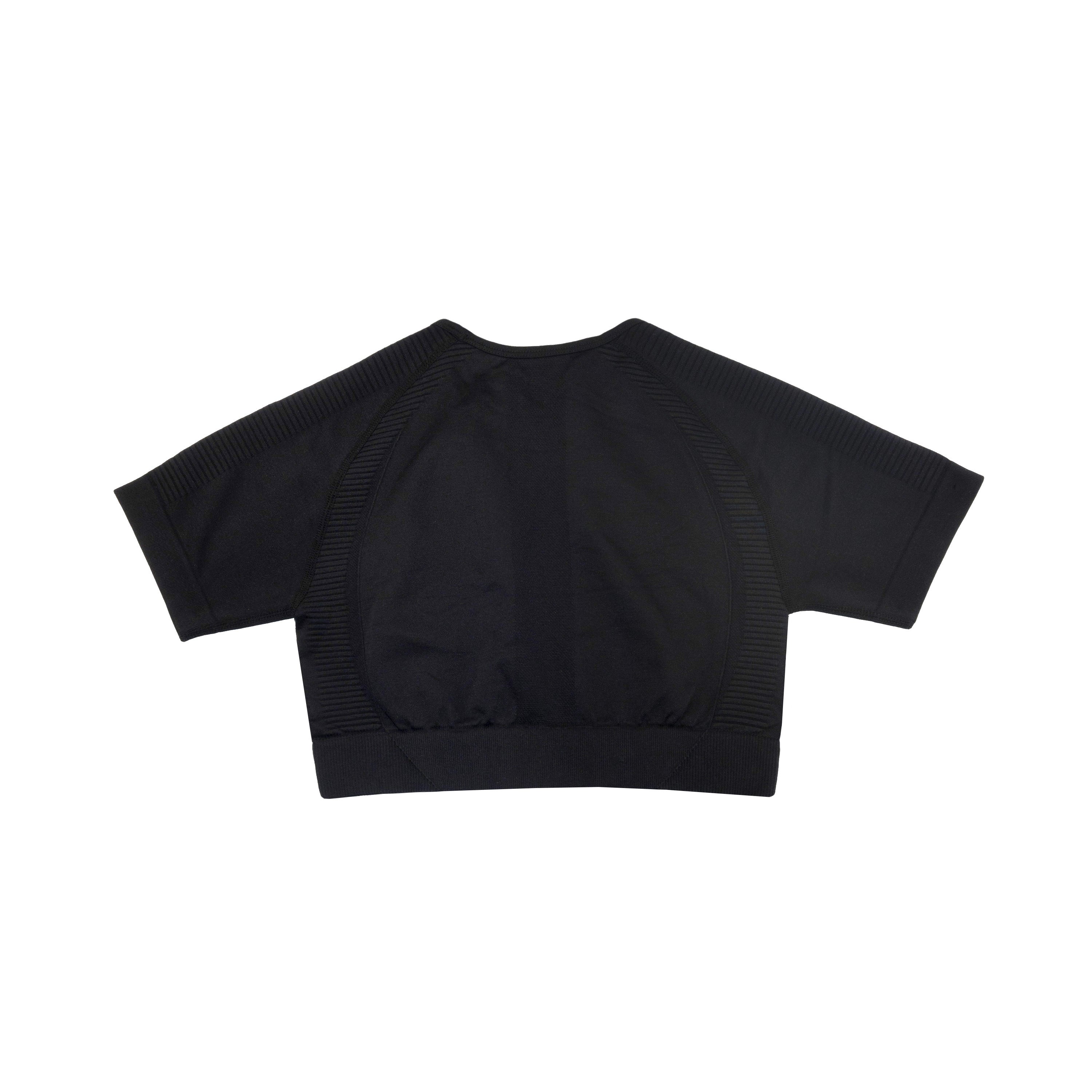 CoreLuxe™ Seamless Performance Cropped T-Shirt in Obsidian Black