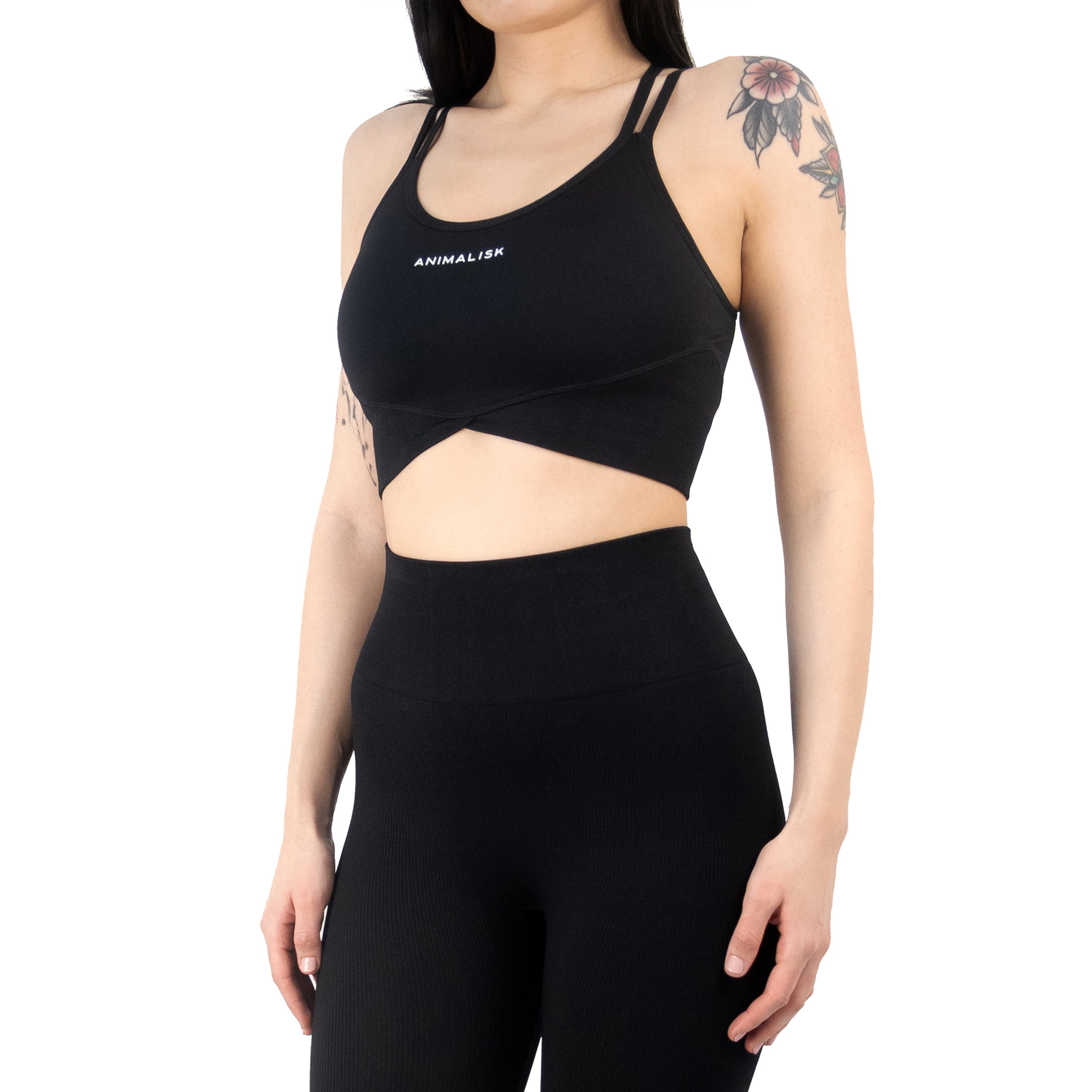 Skynform™ Seamless Sports Bra in Obsidian Black