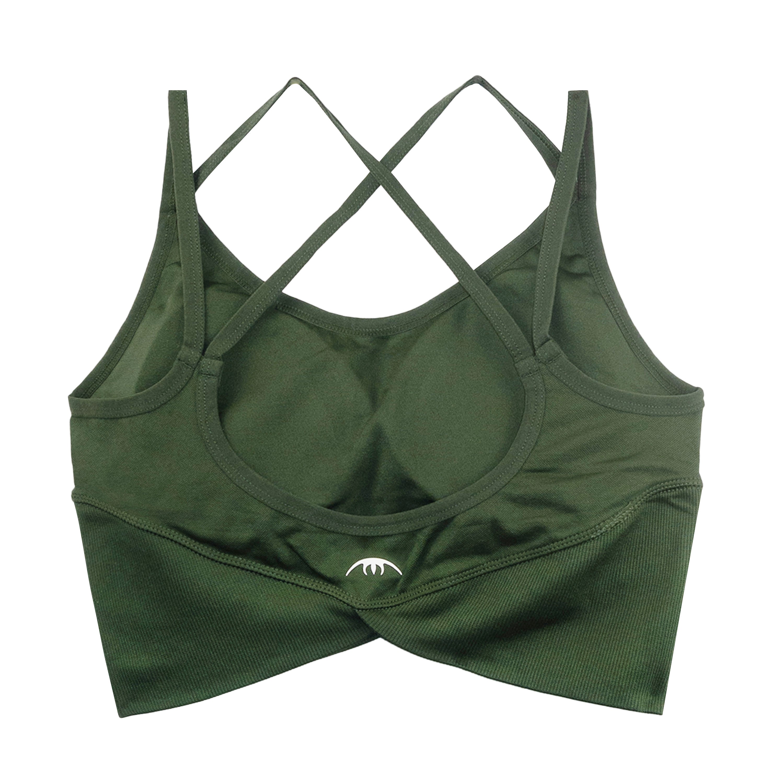 Skynform™ Seamless Sports Bra in Moss Green